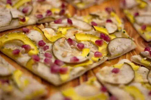 Flammkuchen - Kürbis-Birne