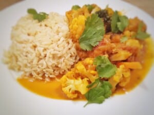 Kohlcurry mit Reis